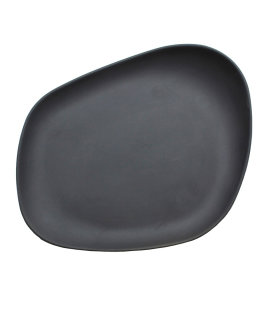 Yayoi Flat Plate - Black (23 x 20cm)           