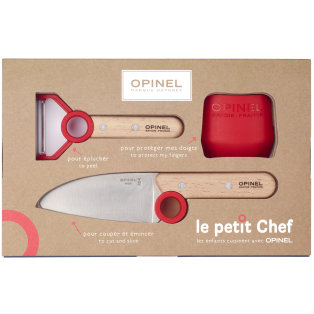Opinel Kids: Le Petit Chef Set: Knife, Finger Guard & Peeler