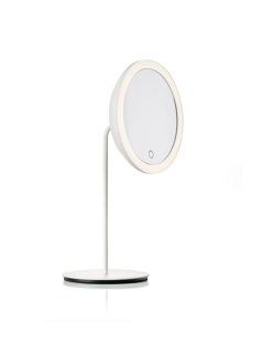 Table Mirror with LED Light - White