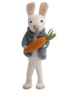 Big Bunny - White with Blue Jacket and Carrot