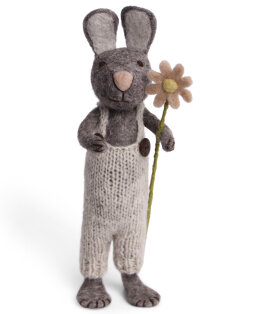 Big Bunny - Grey with Pants and Flower