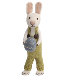 Big Bunny - White with Green Pants and Blue Egg