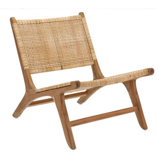 Nordic Lounge Chair - Oak / Rattan