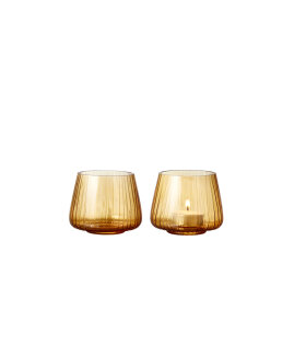 Day and Age Tealight Holder - Amber (Set of 2)