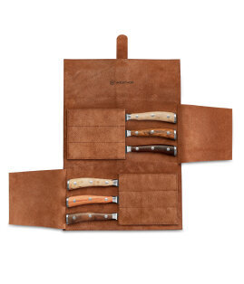 Ikon Steak Knife Set with Leather Case