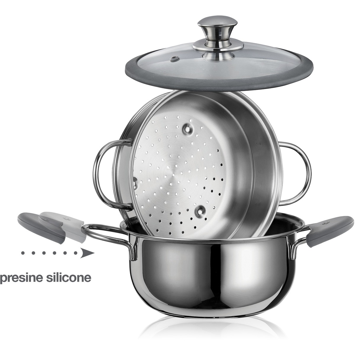 Premium Steamer Set (22cm) | Inoxriv - Cookware | Day and Age | New Zealand