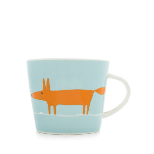 Day and Age Mr Fox Mug - Duck Egg Blue and Orange 