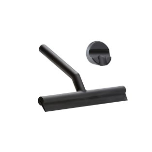 Shower Wiper with Holder - Black