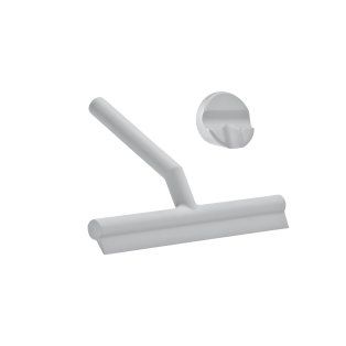 Shower Wiper with Holder - White