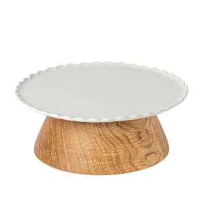 Cake Stand with Wooden Base (21cm)