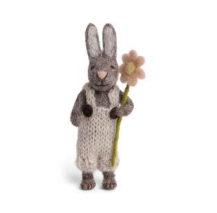 Bunny - Grey with Pants and Flower