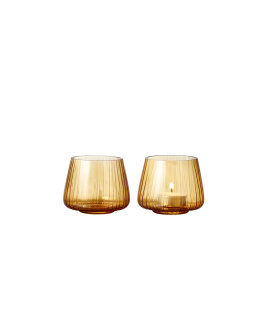 Tealight Holder - Amber (Set of 2)