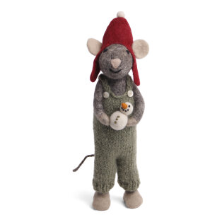 Day and Age Big Grey Boy Mouse with Snowman