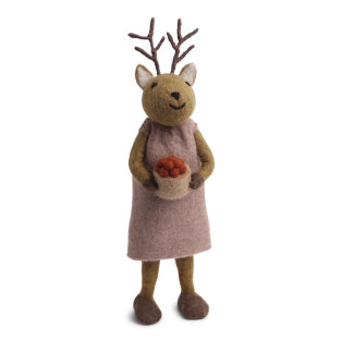 Day and Age X-Large Brown Girly Deer with Berries