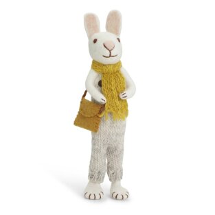 Big Bunny - White with Ochre Scarf & Grey Pants