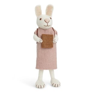 Day and Age Big Bunny - White with Lavender Dress & Book