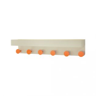 Day and Age Wall Coat Rack with Shelf - Cream