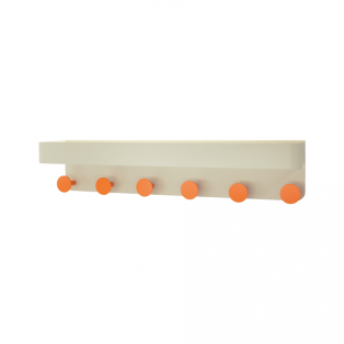 Wall Coat Rack with Shelf - Cream