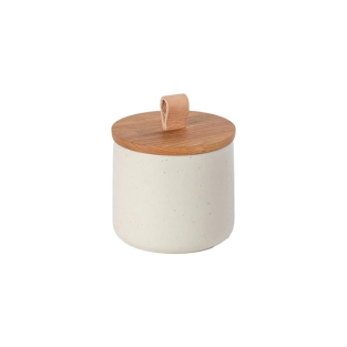 Pacifica Canister with Oak Wood Lid - Vanilla (12cm)