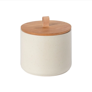 Pacifica Canister with Oak Wood Lid - Vanilla (20cm)