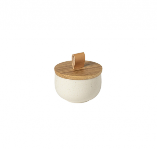 Day and Age Pacifica Salt Cellar with Wood Lid - Vanilla (9cm)