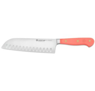 Classic Colour Santoku Knife - Coral Peach (17cm)