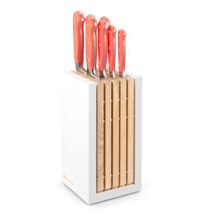 Classic Colour 8-Piece Knife Block - Coral Peach
