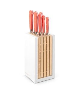 Classic Colour 8-Piece Knife Block - Coral Peach