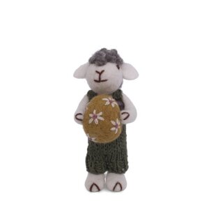 Grey Sheep with Green Pants & Egg