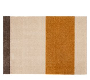 Day and Age Stripes Horizontal Mat - Ivory/Dijon/Dark Brown (90 x 130 cm)