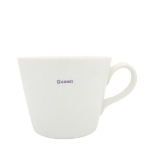 Keith Brymer Jones KBJ-0630 Word Range - Tazza con secchio standard, 350 ml, per amanti del tè, porcellana, 350 ml, colore: Bianco