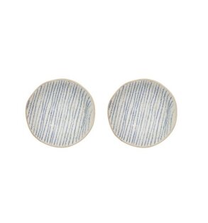 Day and Age Nori Striped Plate - Mini (Clay/Optic Blue)