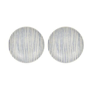 Day and Age Nori Striped Plate - Small (Clay/Optic Blue)
