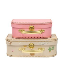 Day and Age Mini Suitcase Friends in the Forest - Deer & Duck (Camel/Rose)