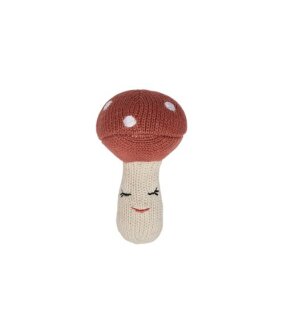 Day and Age Mushroom Rattle (Offwhite/Red)