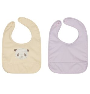 Day and Age Lun Lun Panda Bib (Vanilla/Lavender)