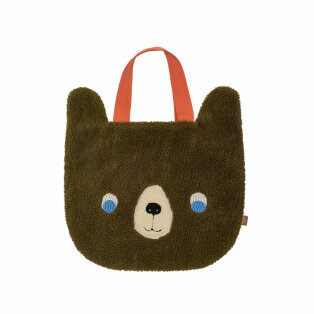 Day and Age Darling Bear Tote Bag - White/Black