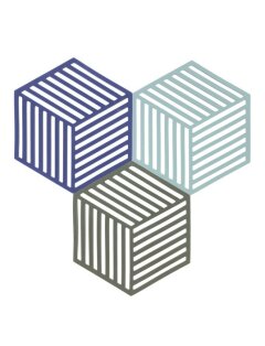 Day and Age Hexagon Trivets - Indigo/Fog/Olive Taupe	