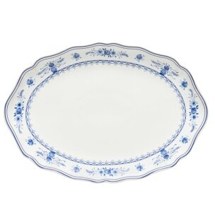 Day and Age Vila Oval Platter - White/Blue (32cm)
