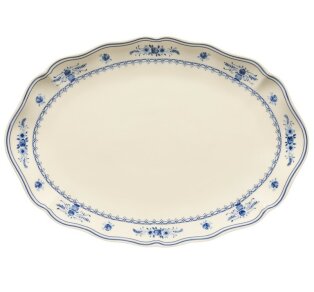 Day and Age Vila Oval Platter - Beige/Blue (40cm)