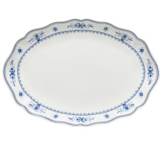 Day and Age Vila Oval Platter - White/Blue (40cm)