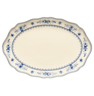 Day and Age Vila Oval Platter - Beige/Blue (32cm)