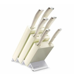 Classic Ikon Knife Set with Wooden Block - White