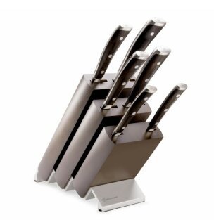 Classic Ikon Knife Set with Wooden Block - Choco