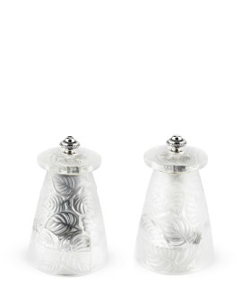Day and Age Lalique Salt and Pepper Grinders 9cm        